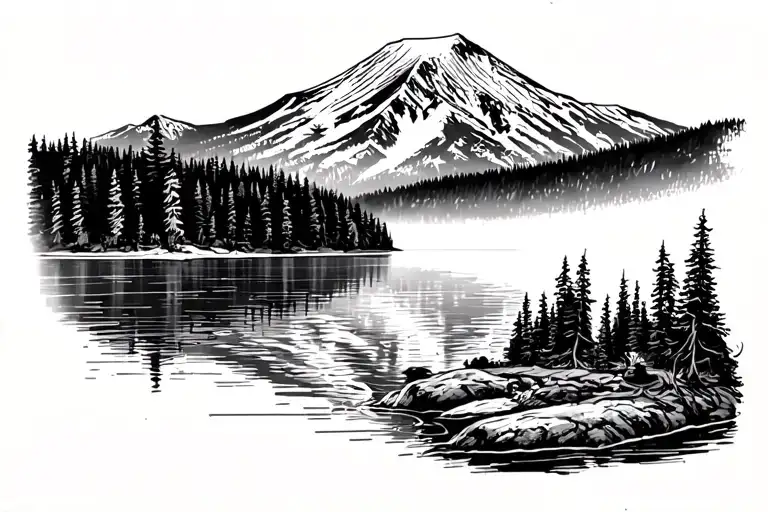 Lake Tipsoo With Mount Rainier In Background