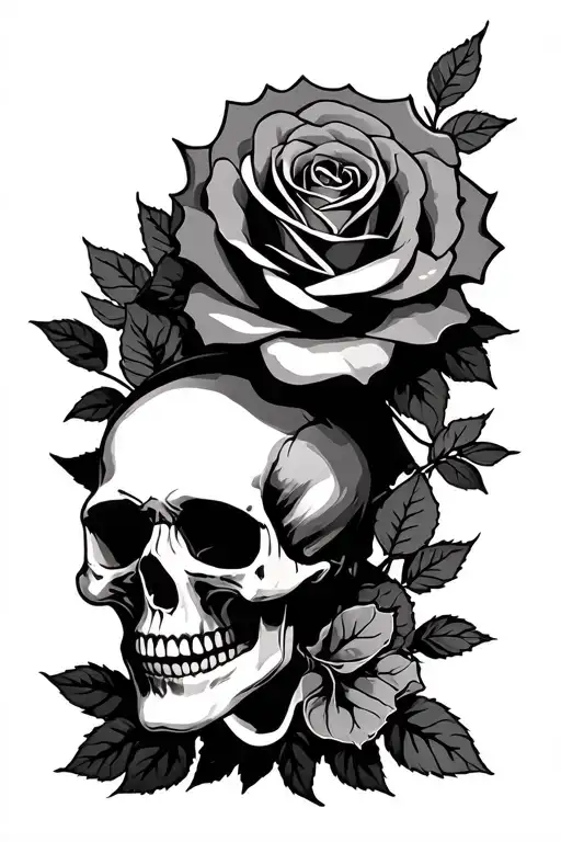 Skull Roses Infinity Symbol