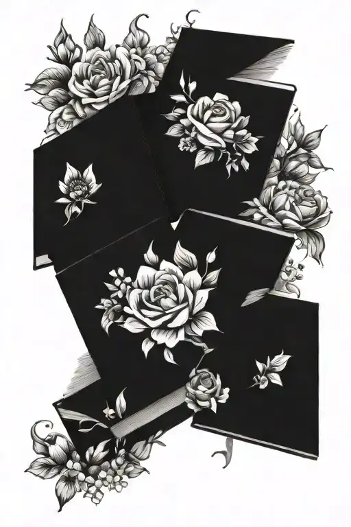 Books Surrounded By Florals Hip