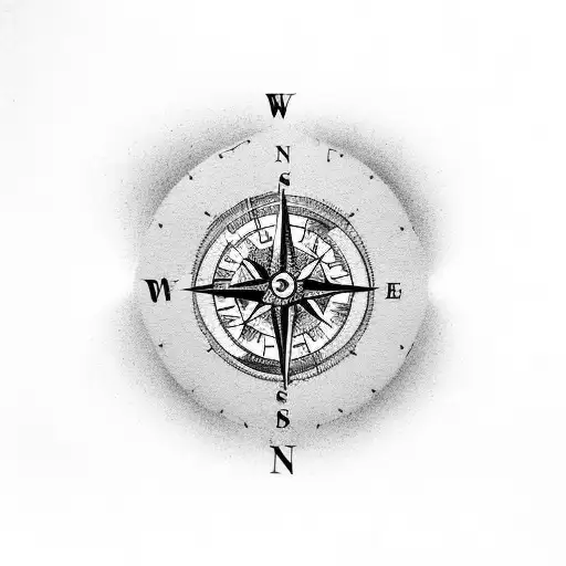 A Compass Intertwined With Drumsticks And Decorated With Eucalyptus Leaves