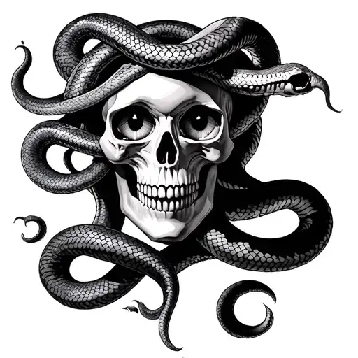 Medusa Skull With Snakes Going Through Eyes
