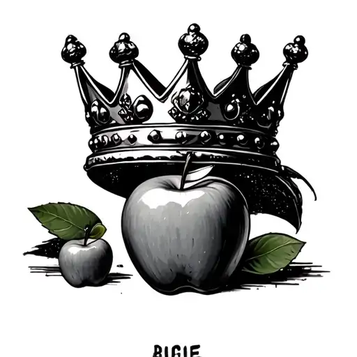 Biggie Smalls Tilted Crown With Apple Basic On Hand Or Neck