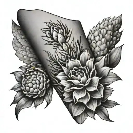 Leather Work Leg Sleeve With Cactus