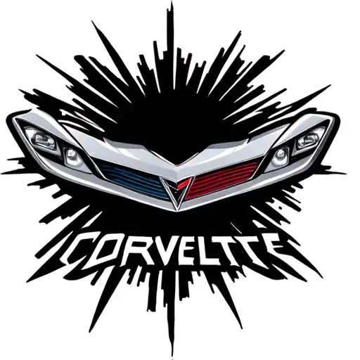 Corvette Badge With The Word Corvette Underneath