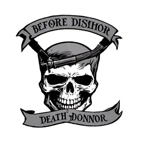 Skull Death Before Dishonor Army Skull