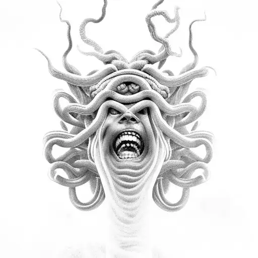 People Running Away From Medusa