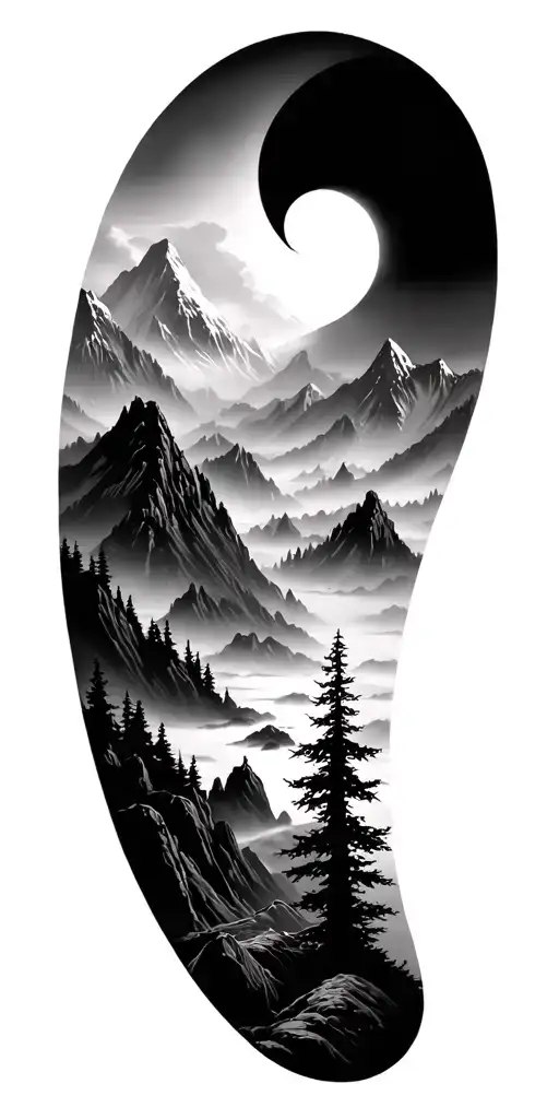 Misty Mountan Landscape