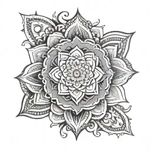 Mandala And Lotus Flower And Spritual Vibe