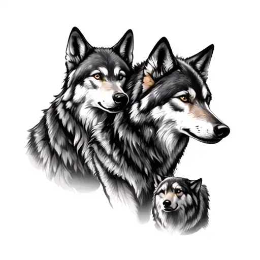 Wolf Family Of 3