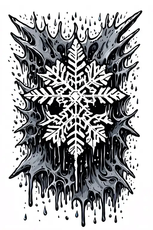 Snowflake Melting Into Rain