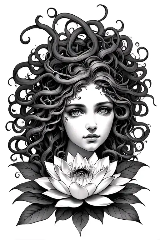 Medusa And Lotus Flower