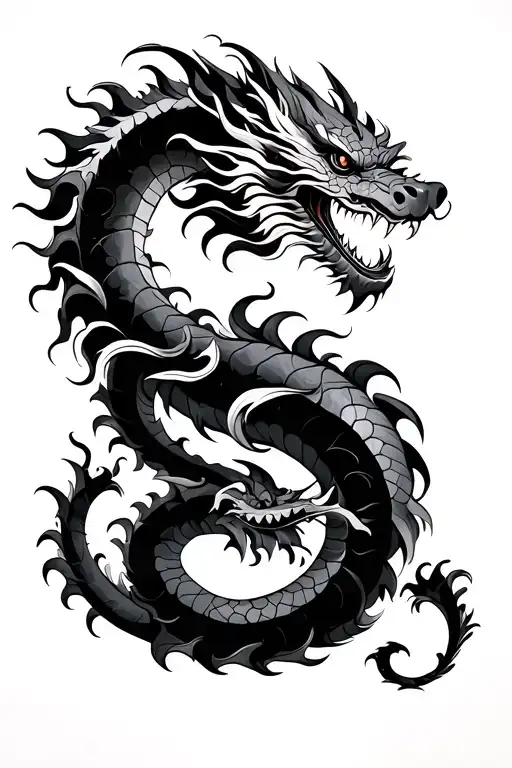 Swirled Chinese Dragon Wrapped