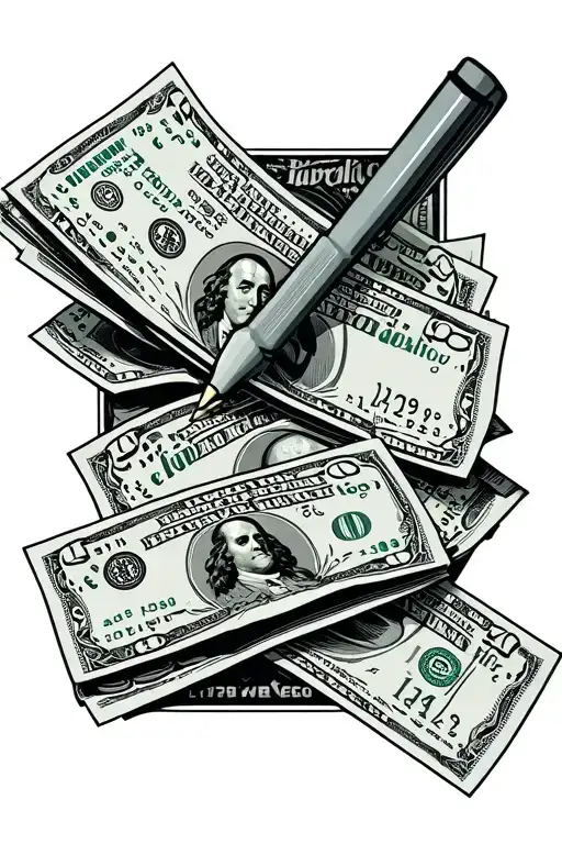 A Money Maker Writing With Tickets Next To It