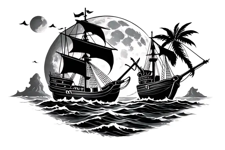 Luna Moon Island Pirate Ship Ocean Lapu Lapu Lapu Filipino