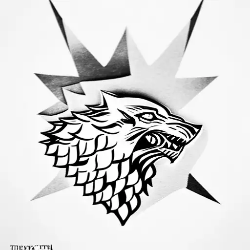 Game Of Thrones Stark Wolf With Tree Behind
