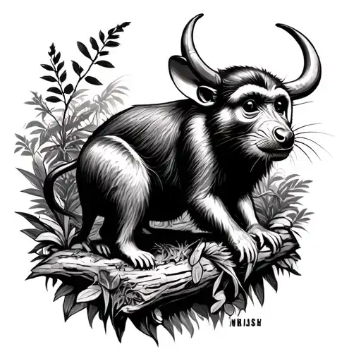 Monkey Rat Dog Ox Surrounded By Lush Forest