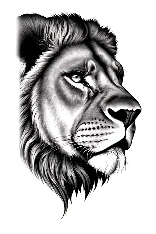 Lion With Female Eye Looking