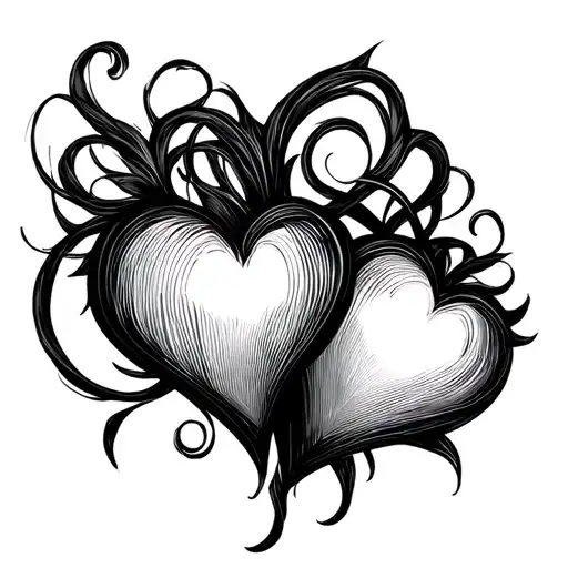 E F S D Hearts Line Drawing