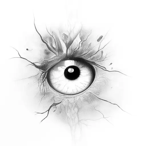 Eye With A Tear Falling In A Plant That Is Growing