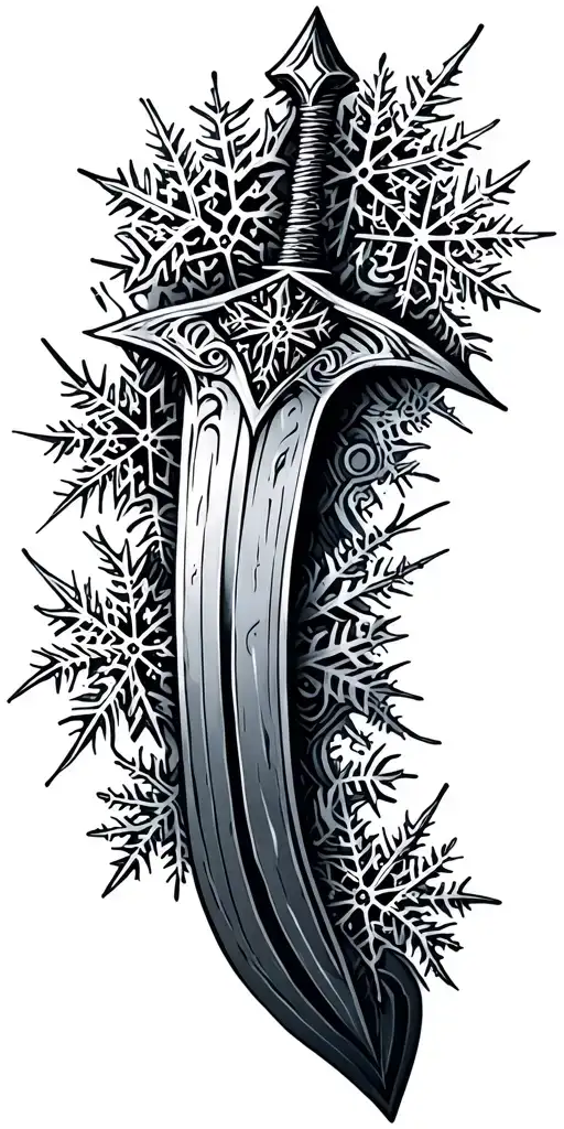 Dagger Made Out Of Snow Flakes