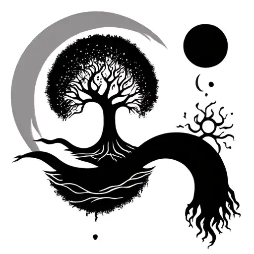 Tree Of Life Tattoo Locs Self Love Moon And Sun