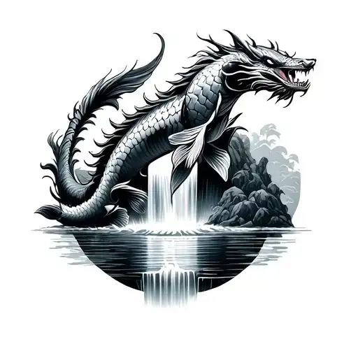 Koi Fish Swims Up A Waterfall And Turns Into A Dragon Upon Reaching The Top