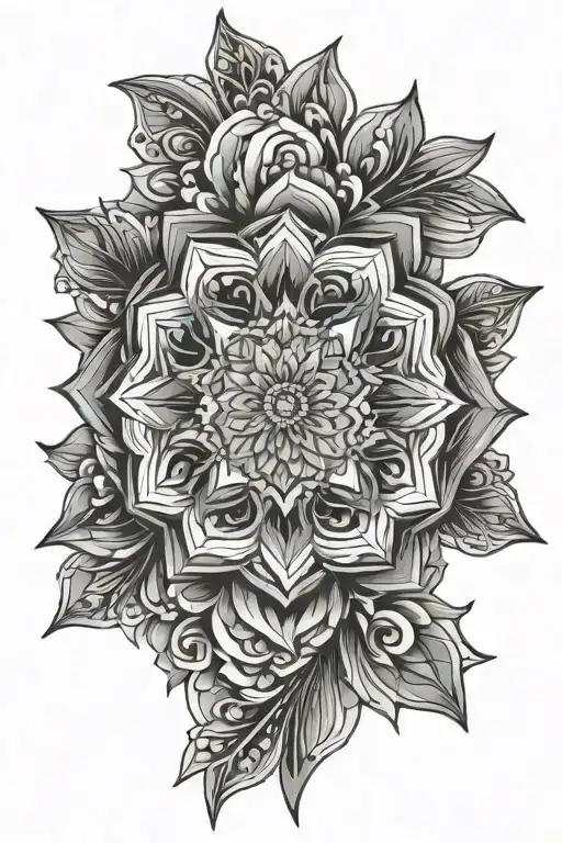 Floral Geometric Artistic Mandala