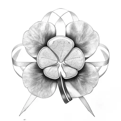 Four Leaf Clover With Ribbon Across