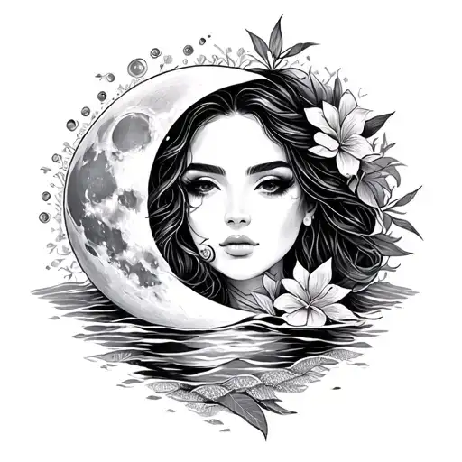 Feminine Bora Bora With The Moon