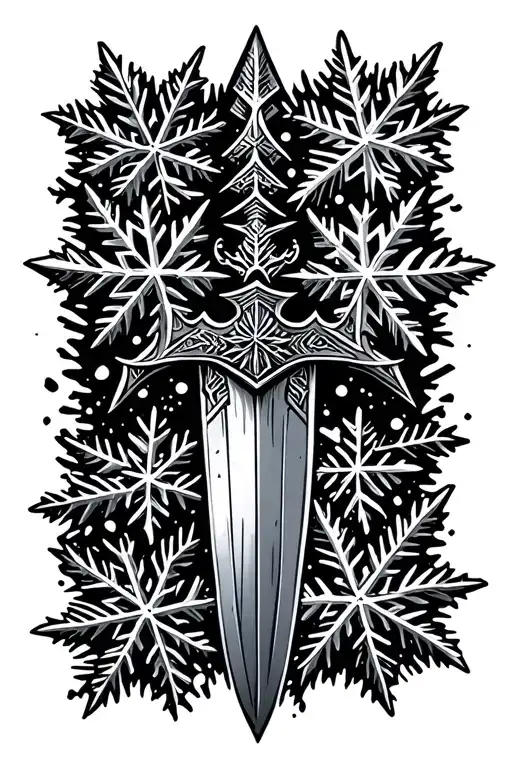 Dagger Made Out Of Snow Flakes