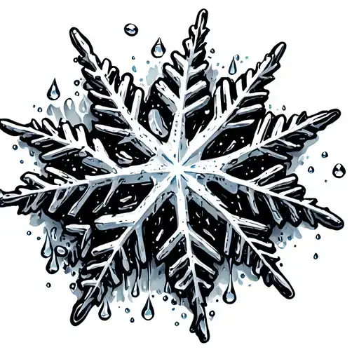 A Snowflake Melting Into Water Droplets Cascading Threw A Stars