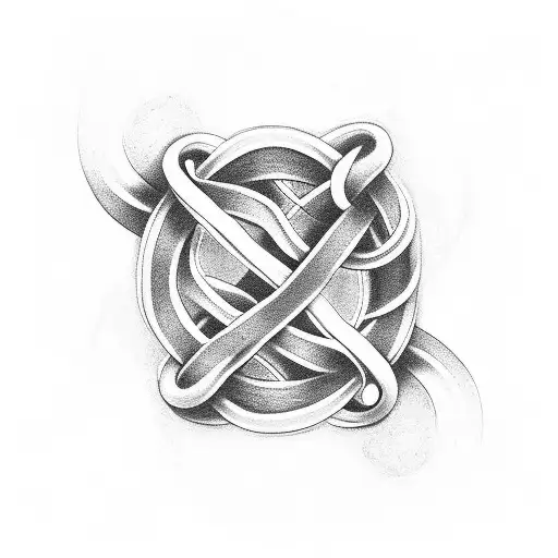 A Black And Grey Tattoo Design With A Stylized Infinity Symbol Intertwined With The Name Evelyn