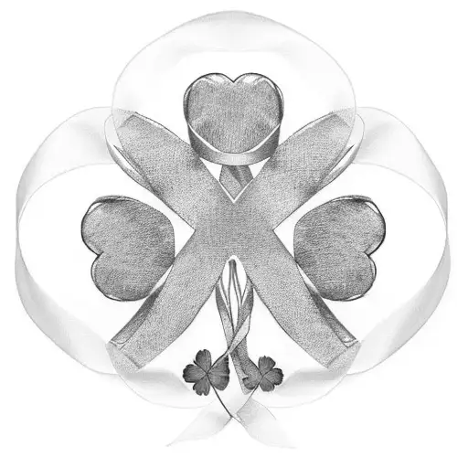 Four Leaf Clover With Ribbon Across Front With Phil Written Across It