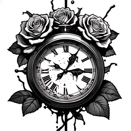 Roses Death Broke Sand Clock