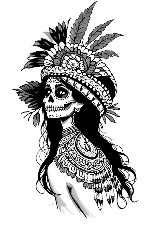Aztec Catrina Mexican Woman