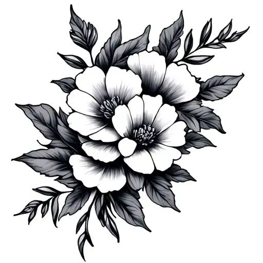 December And June Birth Flower Intertwined