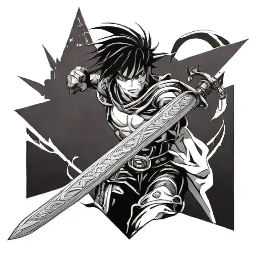 Anime Character With Giant Sword