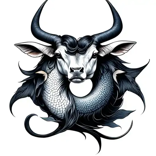 Taurus And Pisces Mixed Together Symbolizing