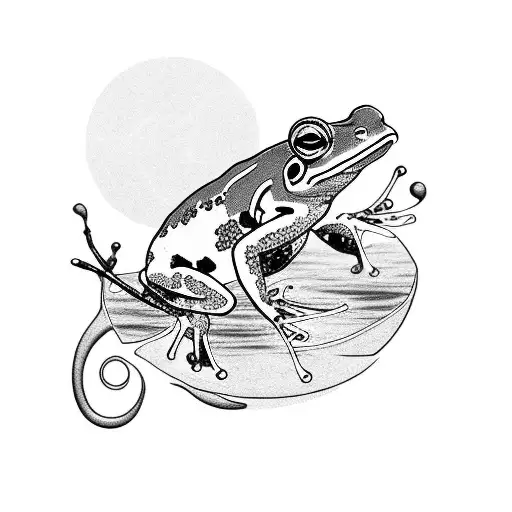 Japanese Frog Riding A Koi