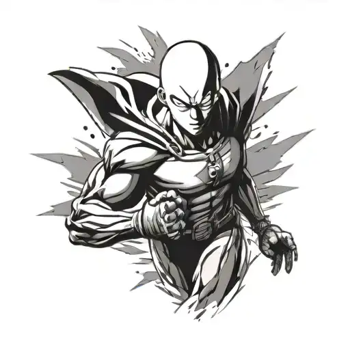 Saitama From One Punch Man Walking Forward