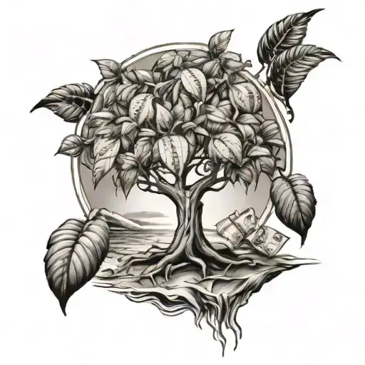 Money Tree On A Beach