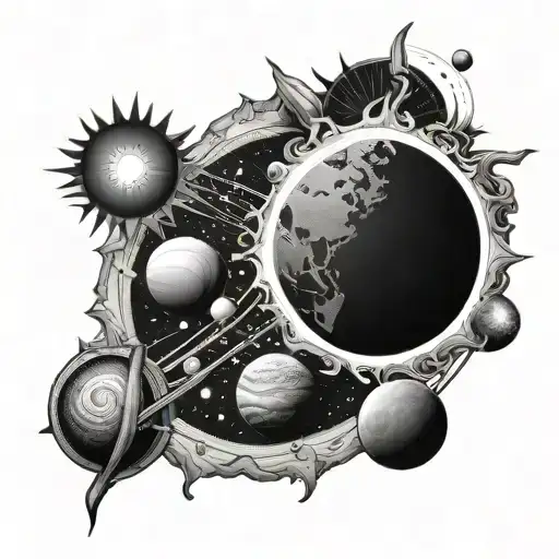 Sun With Solar System Inside