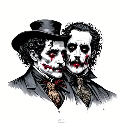 Jekyll And Hyde With Steampunk Background Black And White