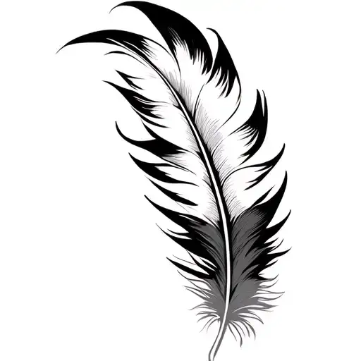 White Feather With Indigenous Design Inspired