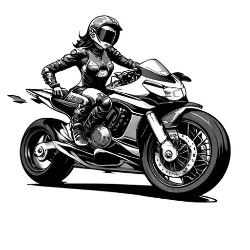 Race Car Driver Girl Biker