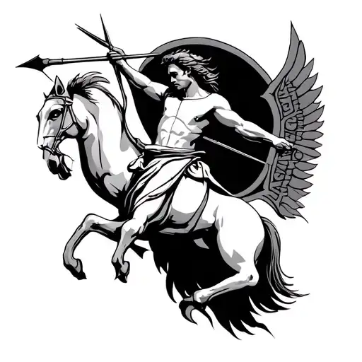 Sagittarius Roman Design Featuring