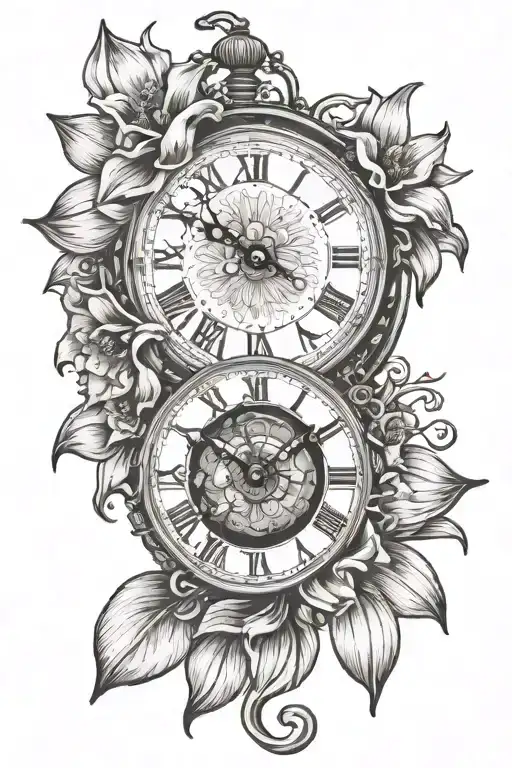 Daffodil And Clock Face