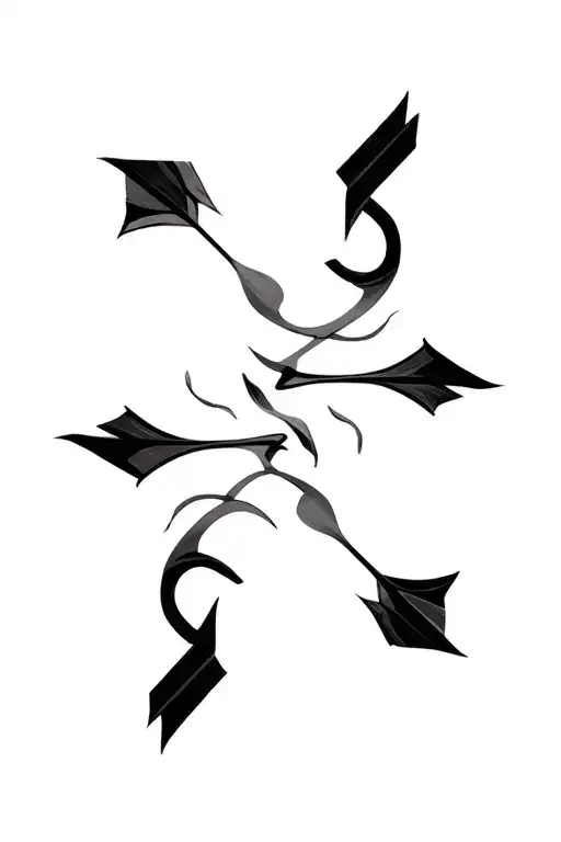 Eight Long Curving And Twisting Thin Arrows Pointing In Random Directions