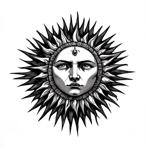 Sun Aten With Rays Coming Off