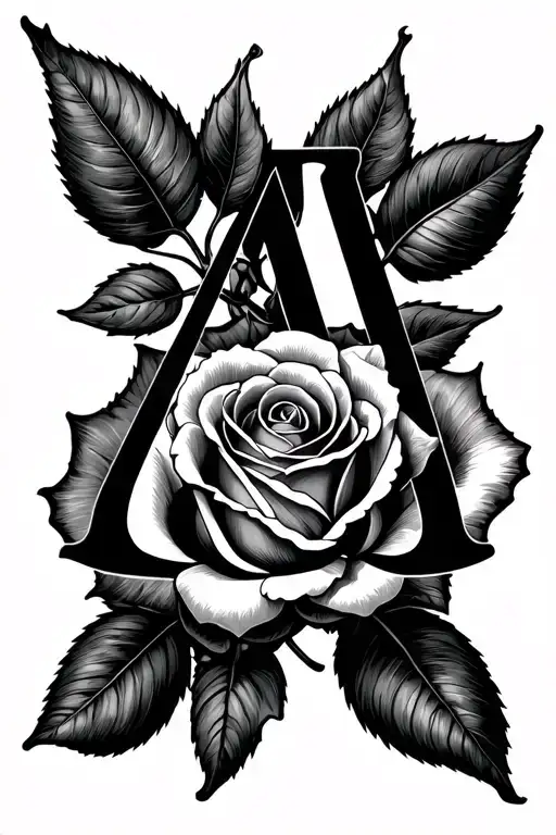 Rose And Hidden Letter A